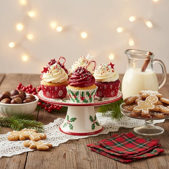400 Pcs Christmas Cupcake Liners, 2.75 Inch Baking Cups with Holiday Snowflake & Tree Patterns, Assorted Color Muffin Liners for Xmas Party, Baking & Decorations