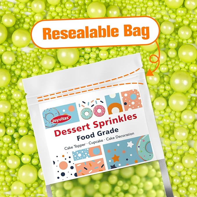 Christmas Green Pearl Sprinkles, Edible Candy Sugar Pearls, 150g/5.29oz, Mix Size, Cake Decorations & Cupcake Toppers, Wedding Party, Easter Supplies, Foodgrade Decoration