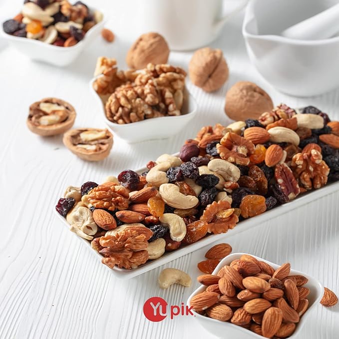 Yupik Mixed Nuts, 2.2 lb (35.2 oz), A Blend of Roasted Peanuts, Almonds, Brazil Nuts, Cashews & Hazelnuts, Non-GMO Canola Oil, Cholesterol Free, Vegan, Perfect for Snacking, Baking & Nutrition Bars