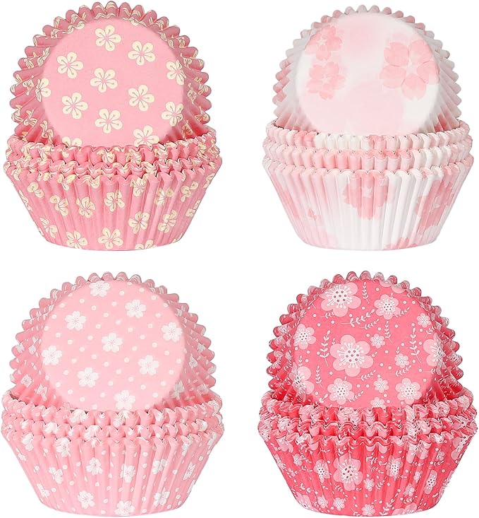 Standard Cupcake Liners 400 Count Floral Paper Baking Cups Disposable Cupcake Wrappers for Wedding and Party Baking Supplies