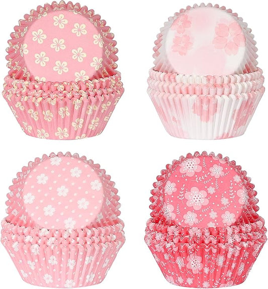 Standard Cupcake Liners 400 Count Floral Paper Baking Cups Disposable Cupcake Wrappers for Wedding and Party Baking Supplies