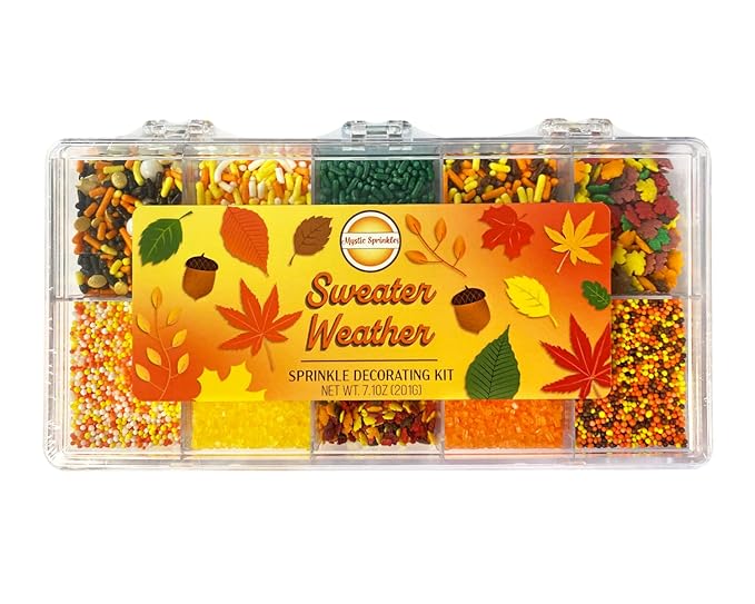 Mystic Sprinkles Autumn/Harvest/Thanksgiving Sprinkle decorating Kits (Sweater Weather Sprinkle Decorating Kit 7.1oz)