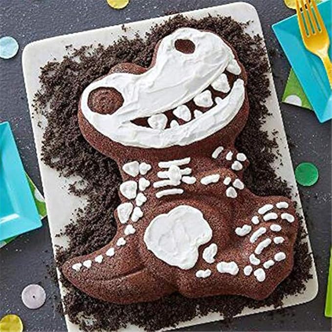 Ulalaza 3D Dinosaur Baking Pan Aluminum Cake Mold DIY Birthday Cake Mould Kitchen Supplies
