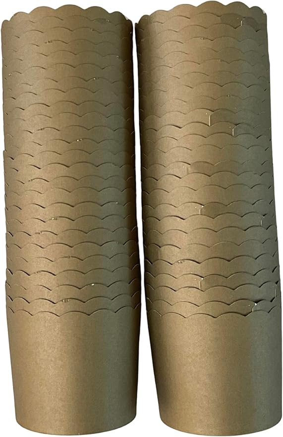 Paper Baking Cups, Greaseproof Disposable Cupcake Liners (Solid Gold, 50 Large Cup)