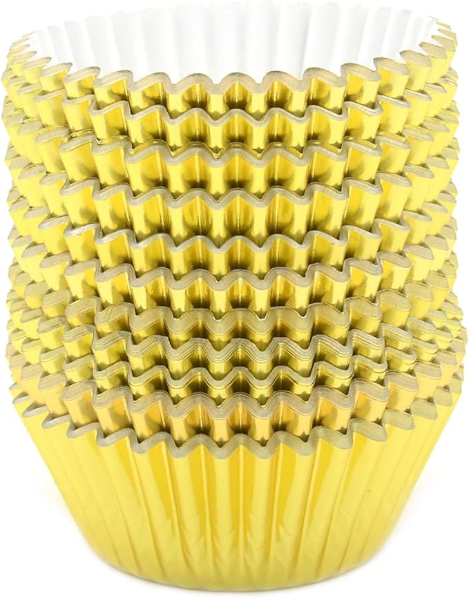 Standard Gold Foil Cupcake Liners Muffin Baking Cups for Party and More, 200-Count