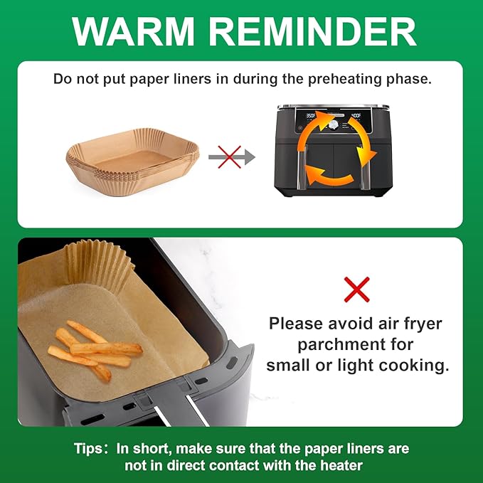 100 Pcs Non-Stick Disposable Parchment Paper Pads Air Fryer Liners Compatible with Ninja AG301 Indoor Grill Air Fryer