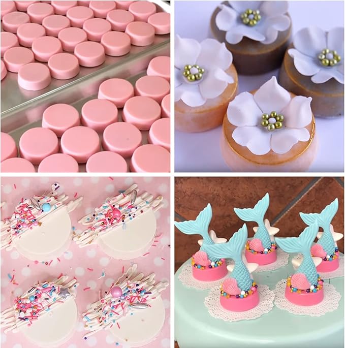 Palksky (3 Pcs) Round Cylinder Candy Mold/Chocolate Cover Cookie Mold for Sandwich Cookies Muffin Cupcake Brownie Cake Pudding Jello(Random Color)