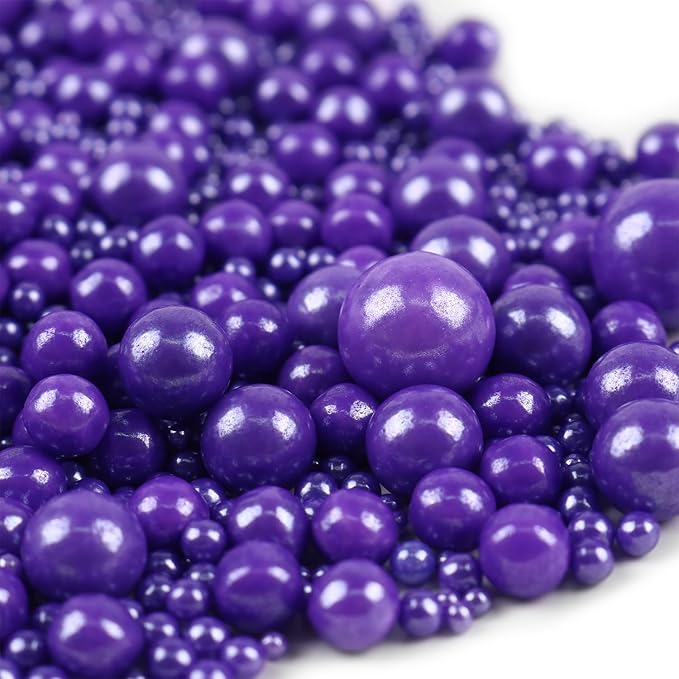 Purple Sprinkles for Cake Decorating 3.5 Ounces, Edible Sugar Pearls Cupcake Topper, Cookies, Ice Cream Toppings Cake Decorations for Wedding Party