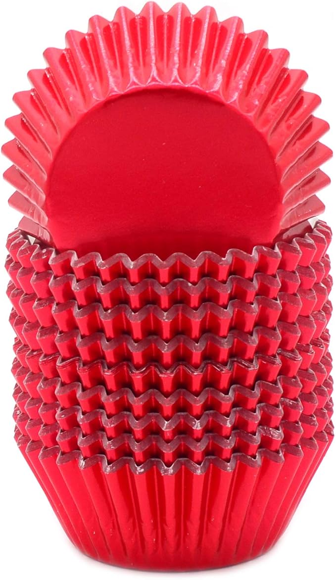 Standard Red Foil Cupcake Liners Muffin Baking Cups for Party and More, 200-Count