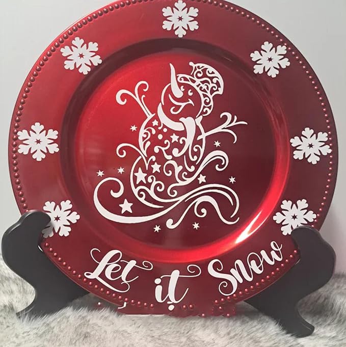 Christmas Stencils for Crafts Reusable 8” Large Christmas Stencil Santa Snowman Gnome Holiday Drawing Templates for Painting on Wood Doormat Fabrics Window Decor