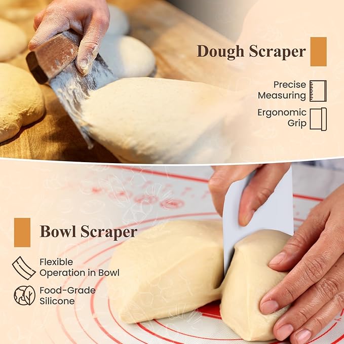 Banneton Bread Proofing Baskets Set 9 Inch Round &10 Oval sour dough starter kit sourdough proofing basket sourdough bread baking kit banneton bread proofing basket Gift Set