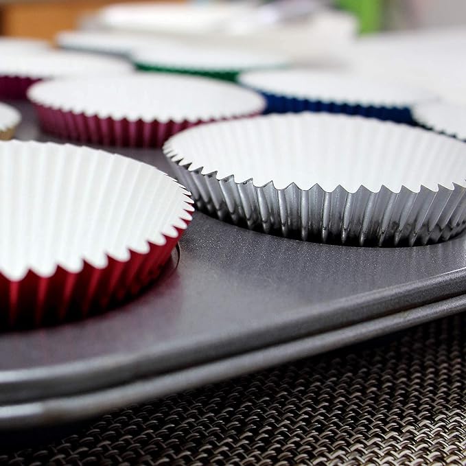 Eoonfirst Foil Cupcake Liners Baking Cups 100 Pcs (Pink)