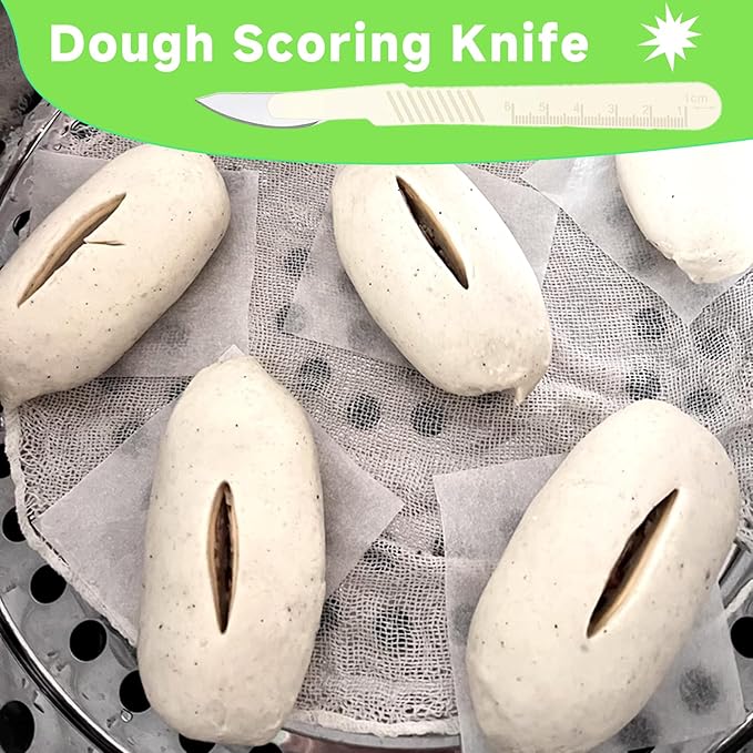 Bread Lame and Dough Scraper Set for Scoring and Shaping Dough – Perfect for Home Bakers to Create Artisan-Style Bread with Ease, Includes Dough Cutting Board Tool for Effortless Baking