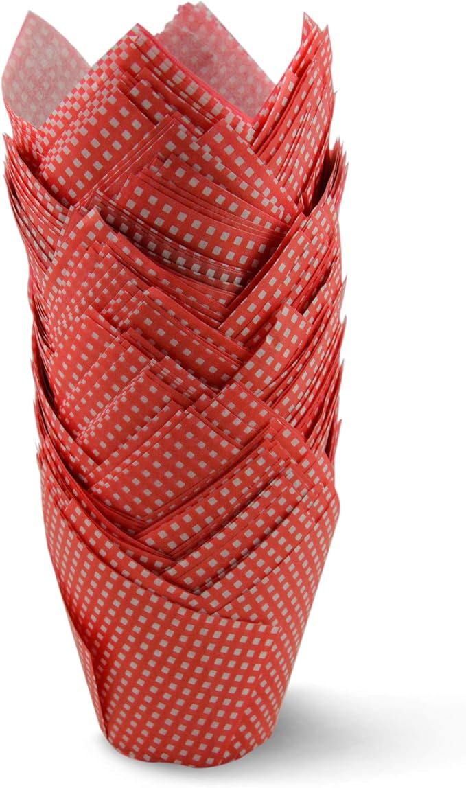 1000pcs Red Check Medium Size Tulip Baking Cups Cupcake Liners Muffin Liners Greaseproof Paper 1000