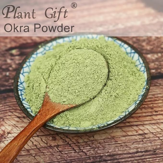 100% Natural Pure Okra Powder 100g/3.52oz 黄秋葵粉 for Smoothies, Shakes, Baking & Drinks, Tea | Free from Preservatives