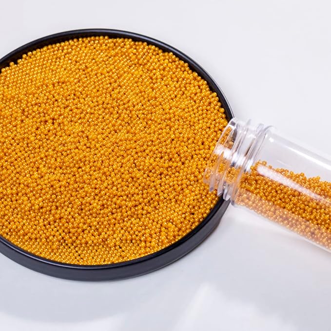 Gold Sprinkles,Cake Sprinkles,Cookie Sprinkles,Sugar Pearl, Edible Candy Pearls 7mm 130g 4.6OZ for Cake Cupcake Decorationg (Gold2mm)