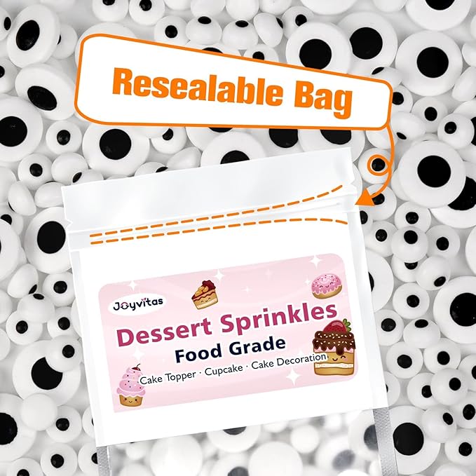 Edible Candy Eyeball Sprinkles, Googly Eyes Sprinkles for Cake Decorating, Baking, Cupcake, Cake Decorations, Cookies Toppings, 150g/5.29oz, Party, Holiday, Christmas Supplies