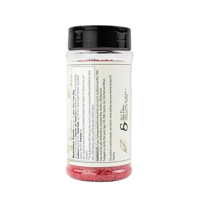 Olive & Vine Red Sprinkles, Sweet & Festive, For Baking & Decorating, Rich Tradition, Authentic Taste, For Global Recipes (10.88 Ounce)