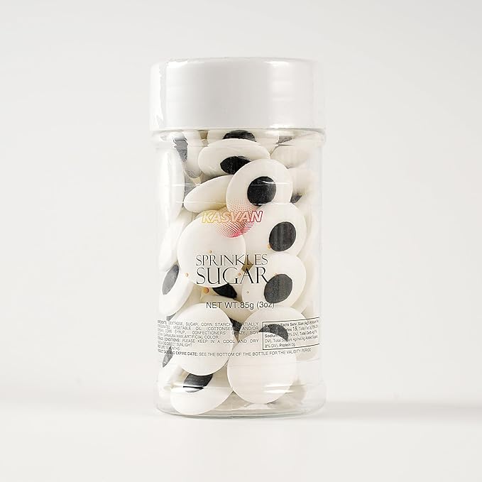 Kasvan Big Eyeballs Sugar Sprinkles - Edible Candy Eyeballs 85/3 Oz, Halloween Sprinkles, Baking Cake Decorations, Ice Cream Toppings and Cookie Decorating, Wedding Party Chirstmas Supplies