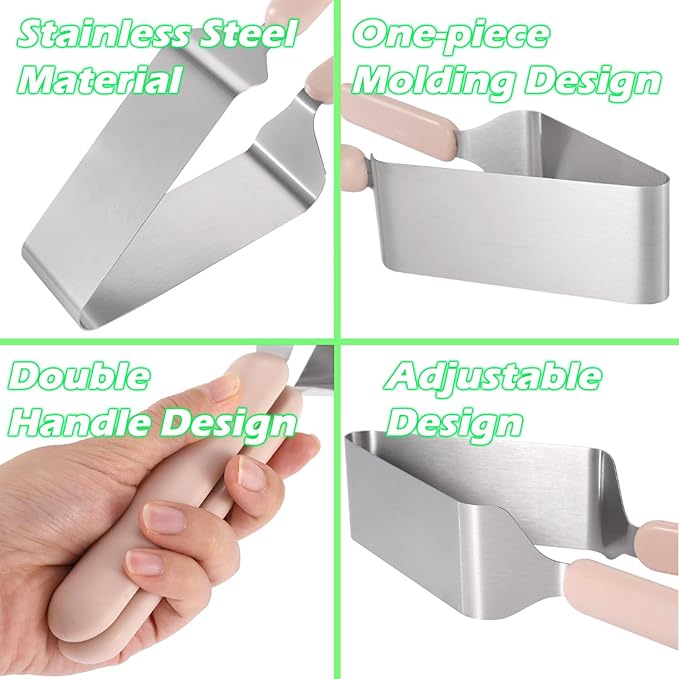 Suuker Cake Cutter, Stainless Steel Cake Knife and Server with Double Handle, Adjustable Cake Slicer for Cake Server, Pie Server, Cake Cutting Set for Wedding