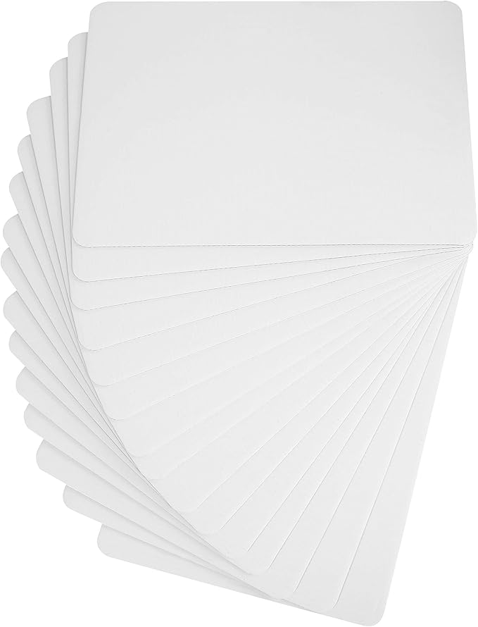 ONE MORE White Quarter Cake Sheet 13.75” x 9.75” Cake Board Sturdy Rectangle Greaseproof Pad Full 15 Pk Boards (15, White)