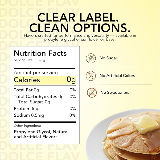Dolce Flav Butter Extract – 2 Ounce Water-Soluble Kosher, Sugar-Free, Concentrated Imitation Butter Flavor for Baking, Cookies & Frostings, Includes Measured Dropper