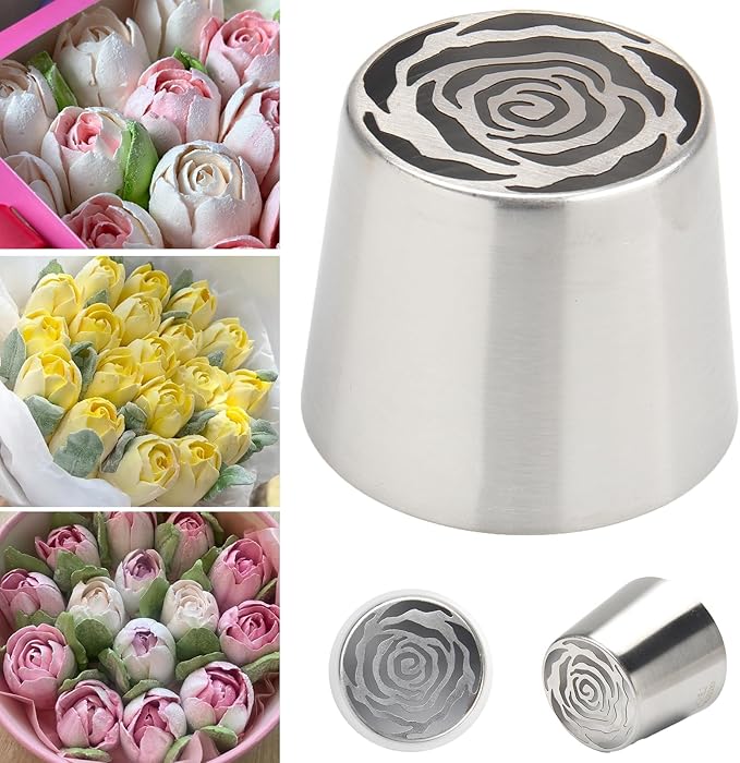 Extra Large Russian Piping Tips for Marshmallows Stainless Steel Flower Frosting Nozzles many styles Cake Decorating Baking tool for Buttercream, Cupcakes Cookies(SL46)