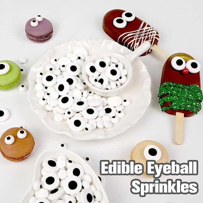 Edible Candy Eyeball Sprinkles, Googly Eyes Sprinkles for Cake Decorating, Baking, Cupcake, Cake Decorations, Cookies Toppings, 150g/5.29oz, Party, Holiday, Christmas Supplies