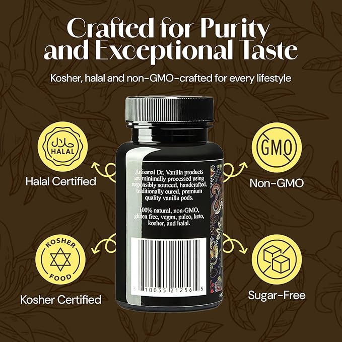 Organic Alcohol free Vanilla Paste - Bourbon, Madagascar, Kosher, Halal, non- GMO, Alcohol-Free, Sugar free, Gluten free, contains fresh vanilla powder