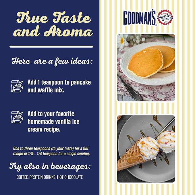Goodman's Route 66 - Double Strength Vanilla Flavor - Artificial, Gluten-Free, Non-GMO, Low Carb & Calorie, No Sugar - 100-Year-Old Recipe - 1 Pint