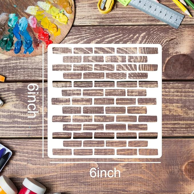 Brick Stencils for Crafts Reusable Texture Stencils Background Drawing Templates for Wood Fabric Furniture Decor