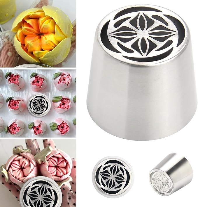 Extra Large Russian Piping Tips for Marshmallows Stainless Steel Flower Frosting Nozzles many styles Cake Decorating Baking tool for Buttercream, Cupcakes Cookies(SL66)