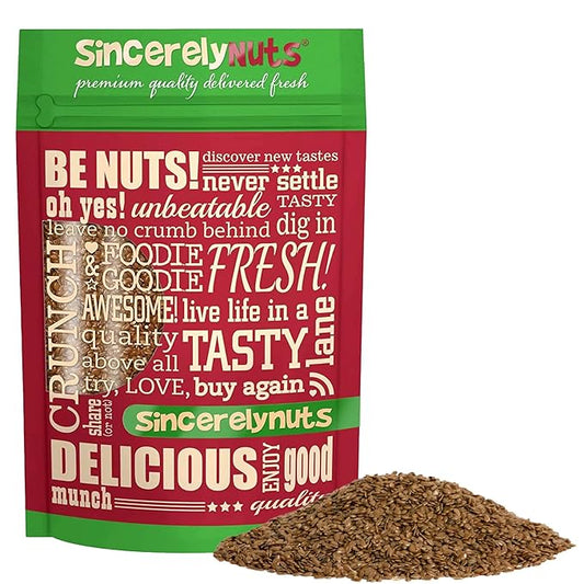 Sincerely Nuts Brown Flax Seed- (2 LB) Vegan, Kosher & Gluten-Free Food-Fiber-Rich Addition to Baked Goods, Salads & More-Plant-Powered Essential Fatty Acid-Add to Granola, Trail Mix, and Protein