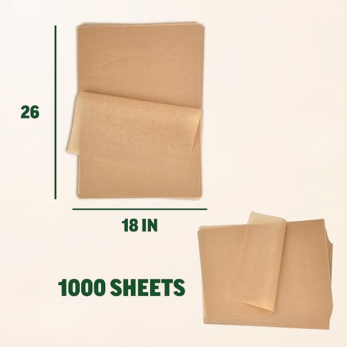 Zenlogy 18x26 (1000 Sheets) Large Unbleached Parchment Paper Liners for High Heat Baking - Exact Fit for Your Commercial Full Size Sheet Pans