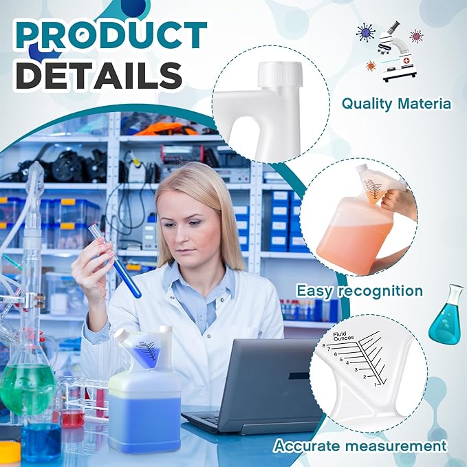 8 Pcs 128oz Measure Container and Pour Measuring Containers Plastic Measuring Bottle, 8oz Measure Capacity