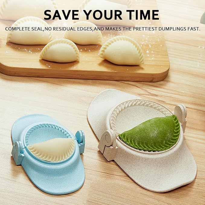 6 Inch Empanada Maker Press, Extra Large Dumpling Maker Set with Dough Cutter, Dumpling Mold Set for Pierogi, Pastelitos, Calzone, Turnovers, Chinese Dumpling-2Sizes Blue 6"+4"