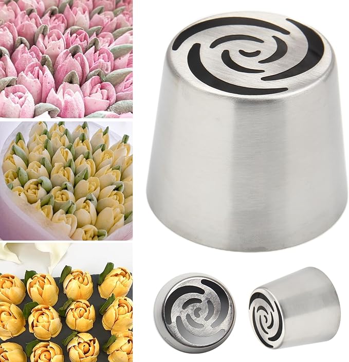 Extra Large Russian Piping Tips for Marshmallows Stainless Steel Flower Frosting Nozzles many styles Cake Decorating Baking tool for Buttercream, Cupcakes Cookies(SL12)