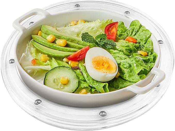 Jersvims 8 Inch Acrylic Turntable Platter, Transparent Turntable Organizer Round Rotating Plate for Kitchen Pantry Cabinet Desk Rack Spice Cake Cookie Decorating