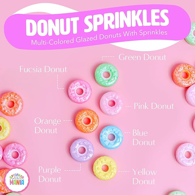 Pretty Donut Sprinkles for Cupcakes - Our Pastel Sprinkles for Cake Decorating Add a Pop of Color to Any Tasty Treat - Donut Sprinkle Party Supplies - Celebrate Events with our Cute Topping (Pastry)