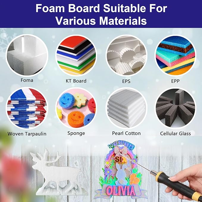 Hot Wire Foam Cutter Kit with 9-36W Digital Voltage Controller, 3-in-1 Electric Styrofoam Cutter with 3Pcs Hot Cutting Pen (4", 6", 8"), for Cutting, Detail Handling, DIY Crafts