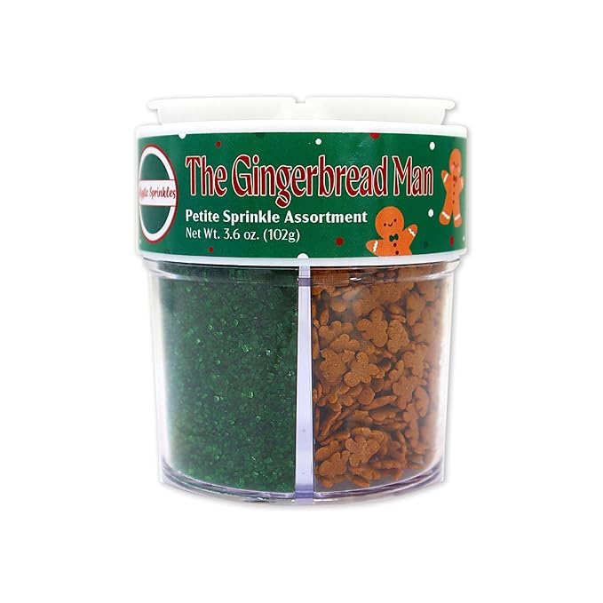Mystic Sprinkles 4 Cell Sprinkle Assortments (The Gingerbread Man, Petite)