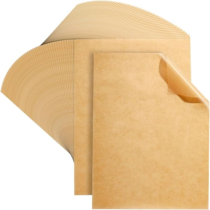 Juvale Parchment Paper Sheets - 200 Pack, 12 x 16 in, Unbleached Brown - Nonstick Half Sheet Pan Liners & Parchment Paper for Baking - Disposable Air Fryer Liners for Grilling & Steaming