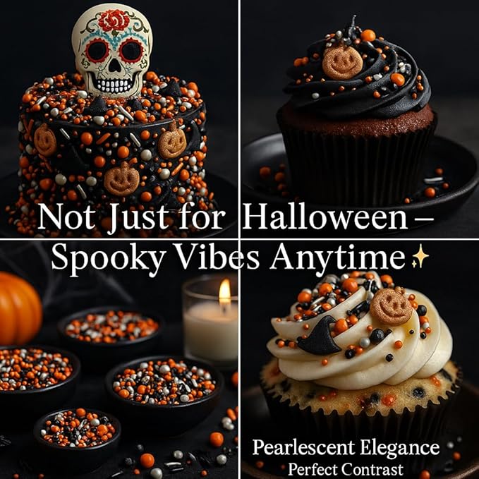 Confect Halloween Edible Sprinkles Bottle | Spooky Cake Decorations for Halloween Cupcakes, Cookies, Treats | Festive Sprinkle Mix for Baking – Witch, Ghost, Pumpkin Shapes – 4.2 Oz (HLWNBOX-BT-11)