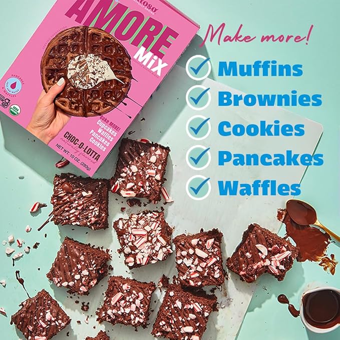 Dilettoso's Organic Gluten-Free Oat Flour Baking Mix | Chocolate | Pancakes, Waffles, Cupcakes, Brownies, and Cookies | 10oz AMORE Mix (1 Box)