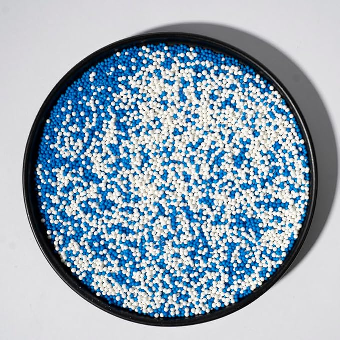 Sprinkles, White Edible Pearl Sprinkles for Cake Decorations, Baking, Ice Cream, Cookies, Cupcake Topper Edible Pearls Sprinkles - 2mm Matte White Sugar Pearls for Cake Decorating ( 130g/4.6oz )1 Bottle (2mm Blue white)