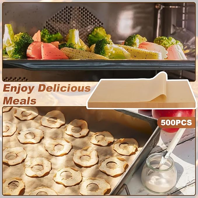 500 Pcs Parchment Paper Sheets for Harvest Right Freeze Dryer, Parchment Paper Sheets-Freeze Dryer Tray Mats for Harvest Right, Freeze Dryer Accessories for Medium Trays Pre-Cut Mats (17" x 6.8")