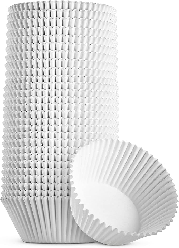 Green Direct Cupcake Liners - Standard Size Cupcake Wrappers to use for Pans or carrier or on stand - White Paper Baking Cups Pack of 500