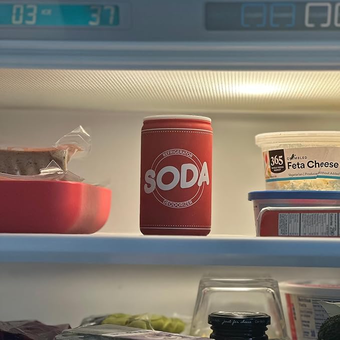 Pund'it Soda Can Fridge Deodorizer, Reusable Baking Soda Holder For Refrigerator
