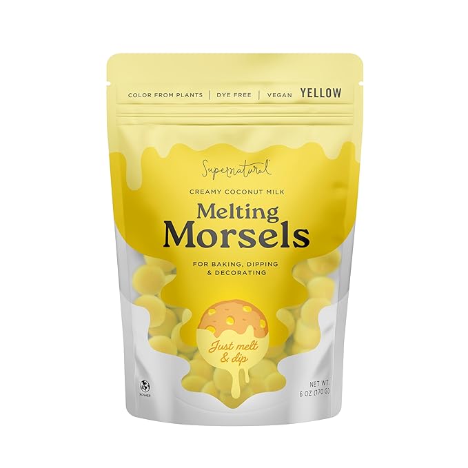 Supernatural Dye-Free Melting Morsels, Yellow - Plant-Based, Vegan, Kosher, No Artificial Colors, 6oz