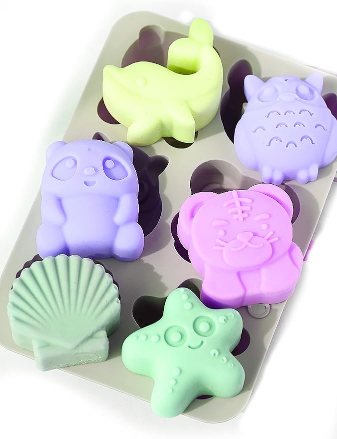 X-Haibei 8-Cavity Silicone Mold for Soap, Lotion Bars & Bath Bombs | 2 Inch Round Shapes for DIY Crafts, Glycerin Soap, Candles & Resin | Food-Grade Flexible Mold